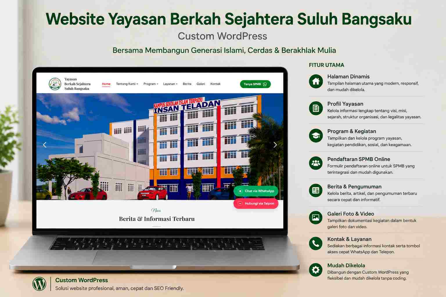 Website Yayasan Berkah Sejahtera Suluh Bangsaku